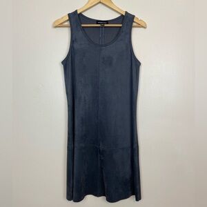 FIFTEEN TWENTY GRAY FAUX SUEDE MINI TANK DRESS